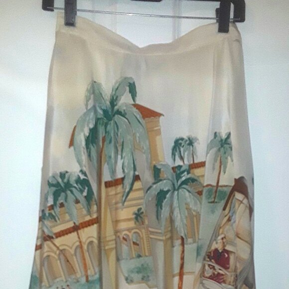 Collector's vintage Ralph Lauren silk skirt "roaring 20's print--MUST SEE - Picture 3 of 13